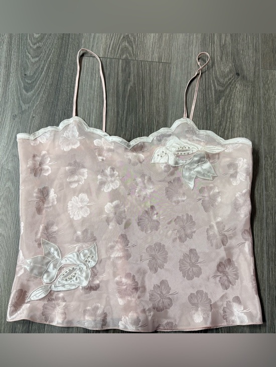 Victoria's Secret Tops - Victoria's Secret Pale Pink Satin Floral Camisole Y2K Fairy Medium